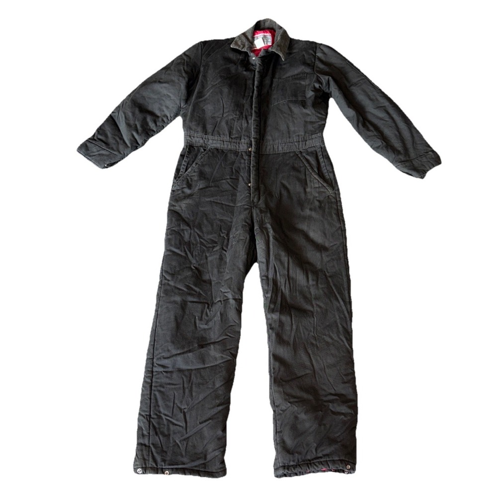 Vintage SEARS Roebucks Lined Farm Coveralls Jumpsuit Workwear Dark Green Medium